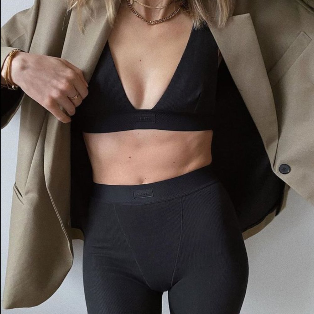 SKIMS - XL Cotton Rib Boxer in SOOT